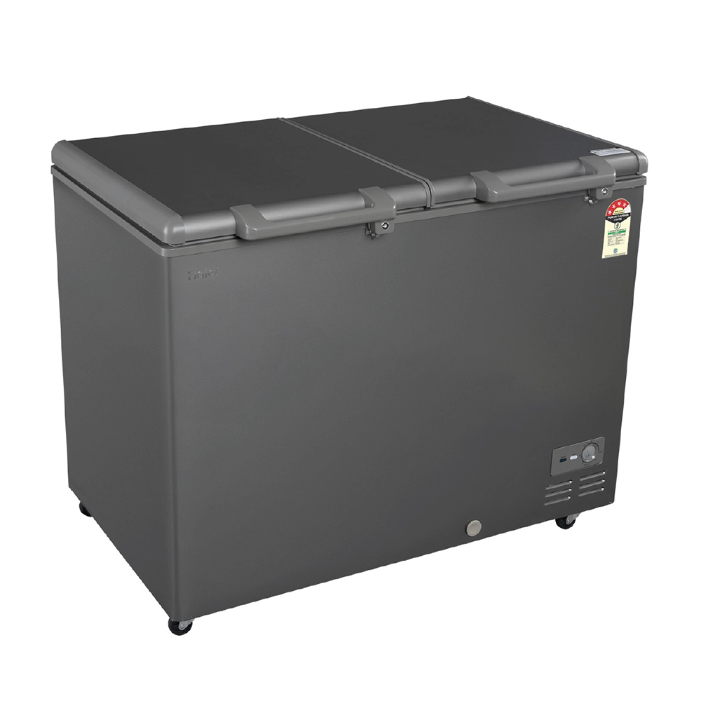 Haier 365 Ltr Double door- Embossed Titanium Grey colour Convertible Hard top Freezer